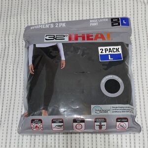 32 Degrees HEAT Women's Black Base Layer Pants 2 Pack